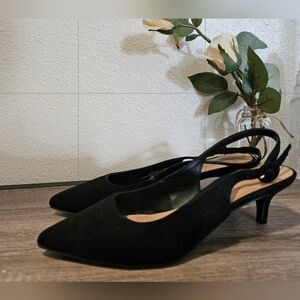 A New Day slingback mule tiny heel pointed toe 6